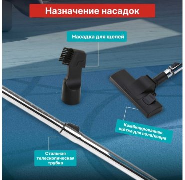 Пылесос Normann AVC-111 белый, бирюзовый - ForteMarket Пылесос Normann AVC-111 белый, бирюзовый купить,0