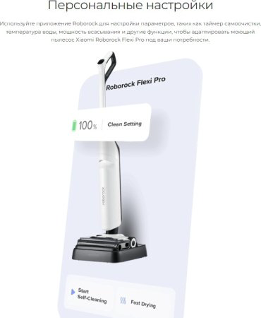 Пылесос Roborock Flexi Pro белый купить,NaN
