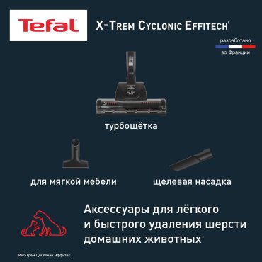 Пылесос Tefal X-Trem Cyclonic Effitech TW7C71EA черный, зеленый - ForteMarket Пылесос Tefal X-Trem Cyclonic Effitech TW7C71EA черный, зеленый купить,0