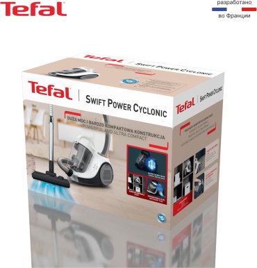 Пылесос Tefal Swift Power Cyclonic TW2947EA белый купить,0