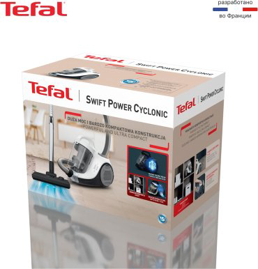 Пылесос Tefal Swift Power Cyclonic TW2947EA белый купить,NaN