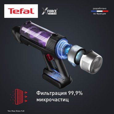 Пылесос Tefal X-Force Flex 9.60 Allergy TY2038WO черный, фиолетовый купить,0