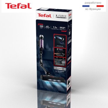 Пылесос Tefal X-Force Flex 9.60 Allergy TY2038WO черный, фиолетовый купить,0