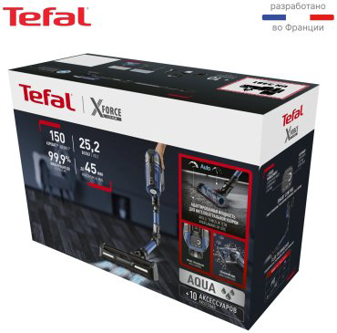Пылесос Tefal X-Force Flex 12.60 Aqua TY98C0WO синий - ForteMarket Пылесос Tefal X-Force Flex 12.60 Aqua TY98C0WO синий купить,229990