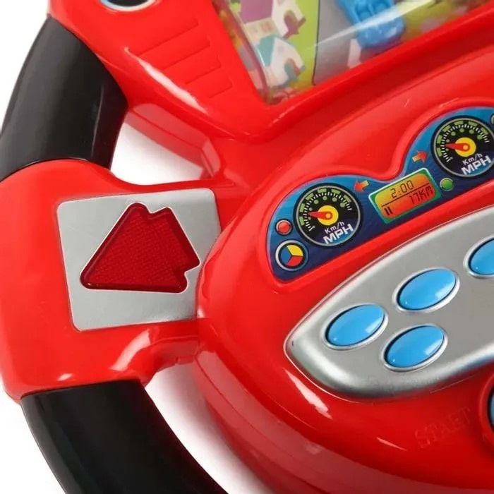 Руль Battery operated music streering wheel красно-чёрный