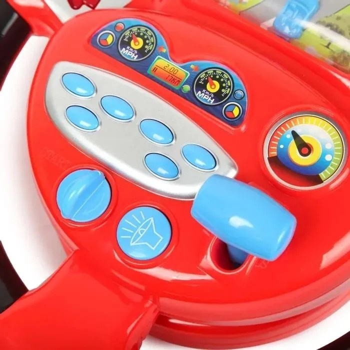 Руль Battery operated music streering wheel красно-чёрный