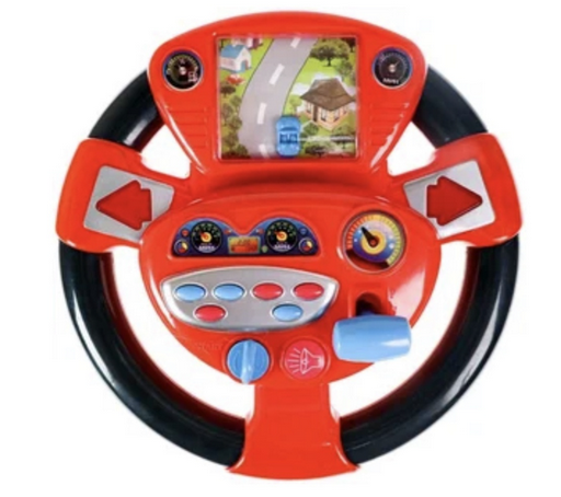 Руль Battery operated music streering wheel красно-чёрный