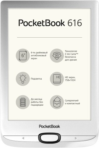 Электронная книга PocketBook 616 серебристая купить,NaN