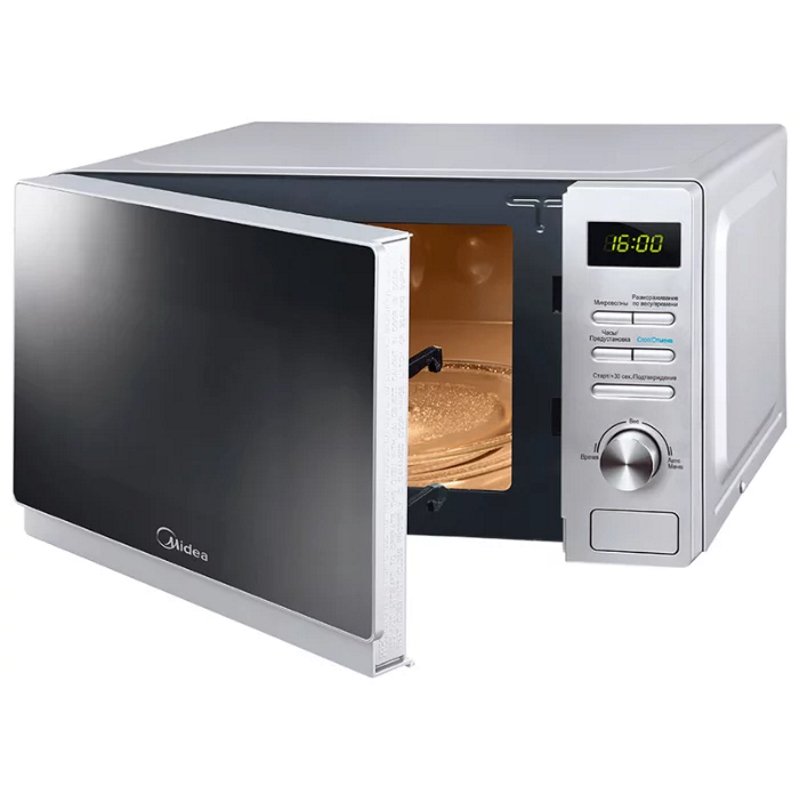 Микроволновая печь Midea AM-720C4E-S серебристая  купить,0