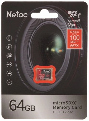 Карта памяти Netac microSDXC P500 Extreme Pro (NT02P500PRO-064G-S) 64 Гб