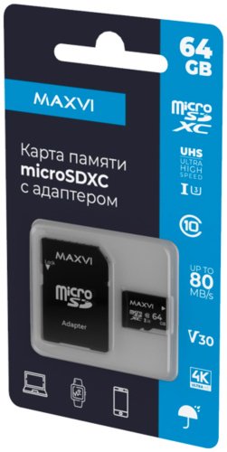 Карта памяти MAXVI MSD64GBC10V30 64 Гб