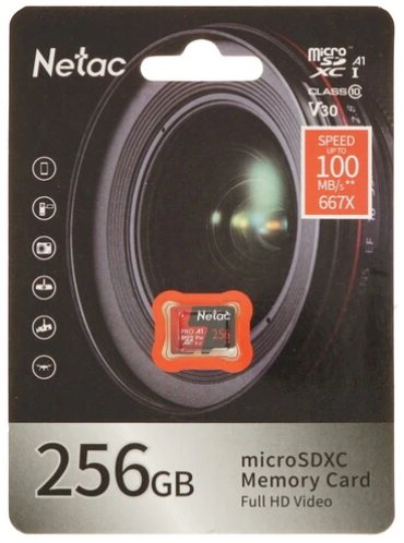 Карта памяти Netac microSDXC P500 Extreme Pro (NT02P500PRO-256G-S) 256 Гб