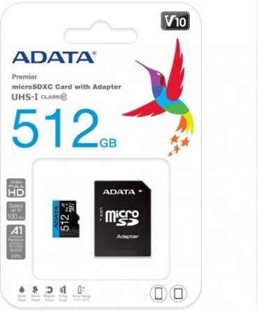 Карта памяти ADATA AUSDX512GUICL10A1-RA1 512 Гб