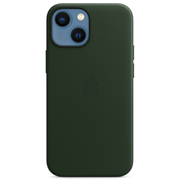 Чехол Apple для iPhone 13 mini Leather Case with MagSafe MM0J3ZM/A зеленая секвойя купить,NaN