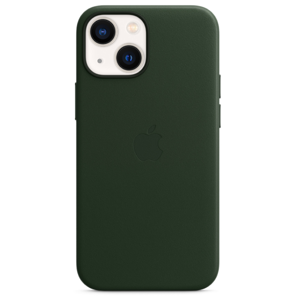Чехол Apple для iPhone 13 mini Leather Case with MagSafe MM0J3ZM/A зеленая секвойя