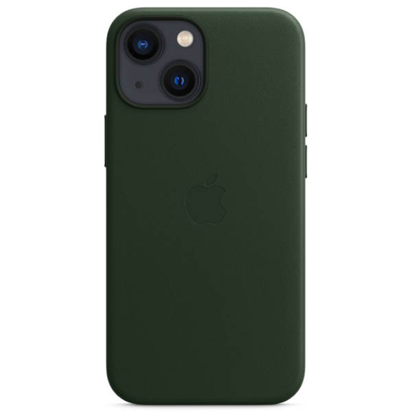 Чехол Apple для iPhone 13 mini Leather Case with MagSafe MM0J3ZM/A зеленая секвойя