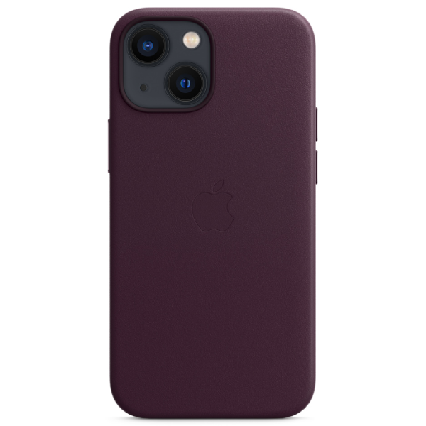 Чехол Apple для iPhone 13 mini Leather Case with MagSafe MM0G3 тёмная вишня купить,NaN