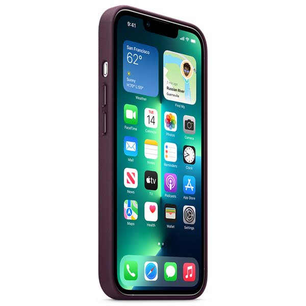 Чехол Apple для iPhone 13 Pro Leather Case with MagSafe MM1A3ZM/A темная вишня