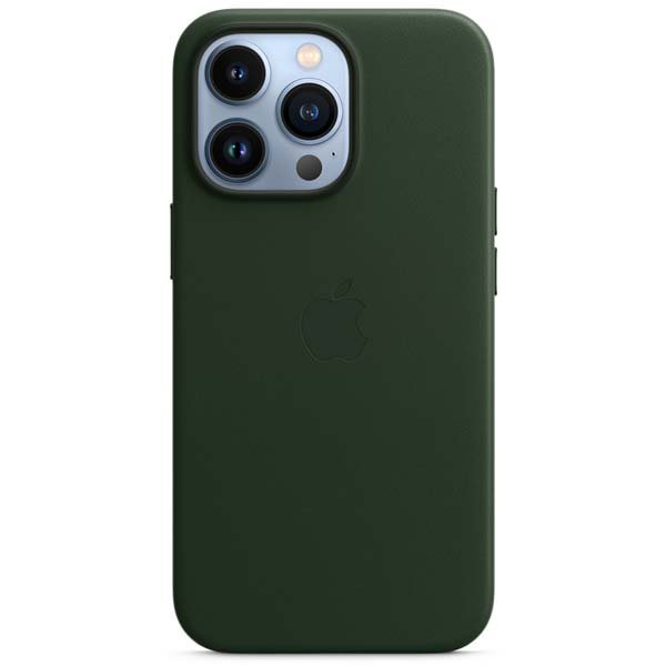 Чехол Apple для iPhone 13 Pro Leather Case with MagSafe MM1G3ZM/A зелёная секвойя купить,NaN
