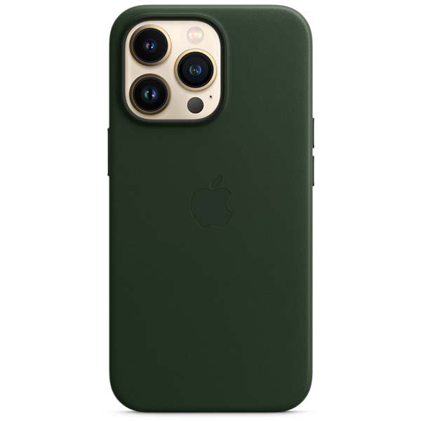Чехол Apple для iPhone 13 Pro Leather Case with MagSafe MM1G3ZM/A зелёная секвойя купить,NaN