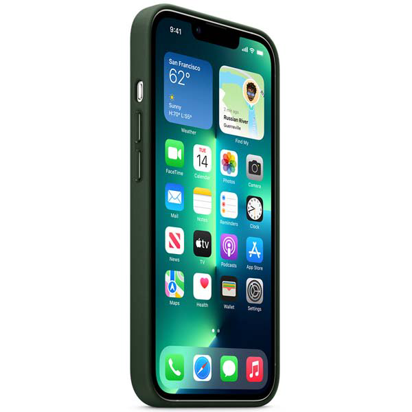 Чехол Apple для iPhone 13 Pro Leather Case with MagSafe MM1G3ZM/A зелёная секвойя купить,NaN