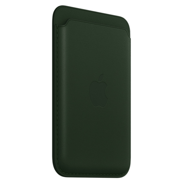 Чехол-бумажник Apple для iPhone Leather Wallet with MagSafe MM0X3ZM/A зелёная секвойя купить,0