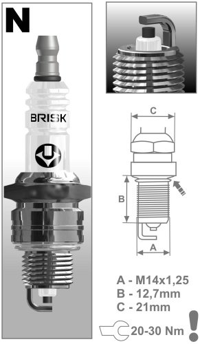 Свеча зажигания BRISK N17Y