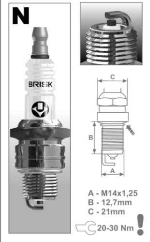 Свеча зажигания BRISK N19C 1363