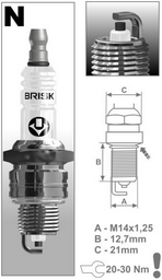 Свеча зажигания BRISK N17Y