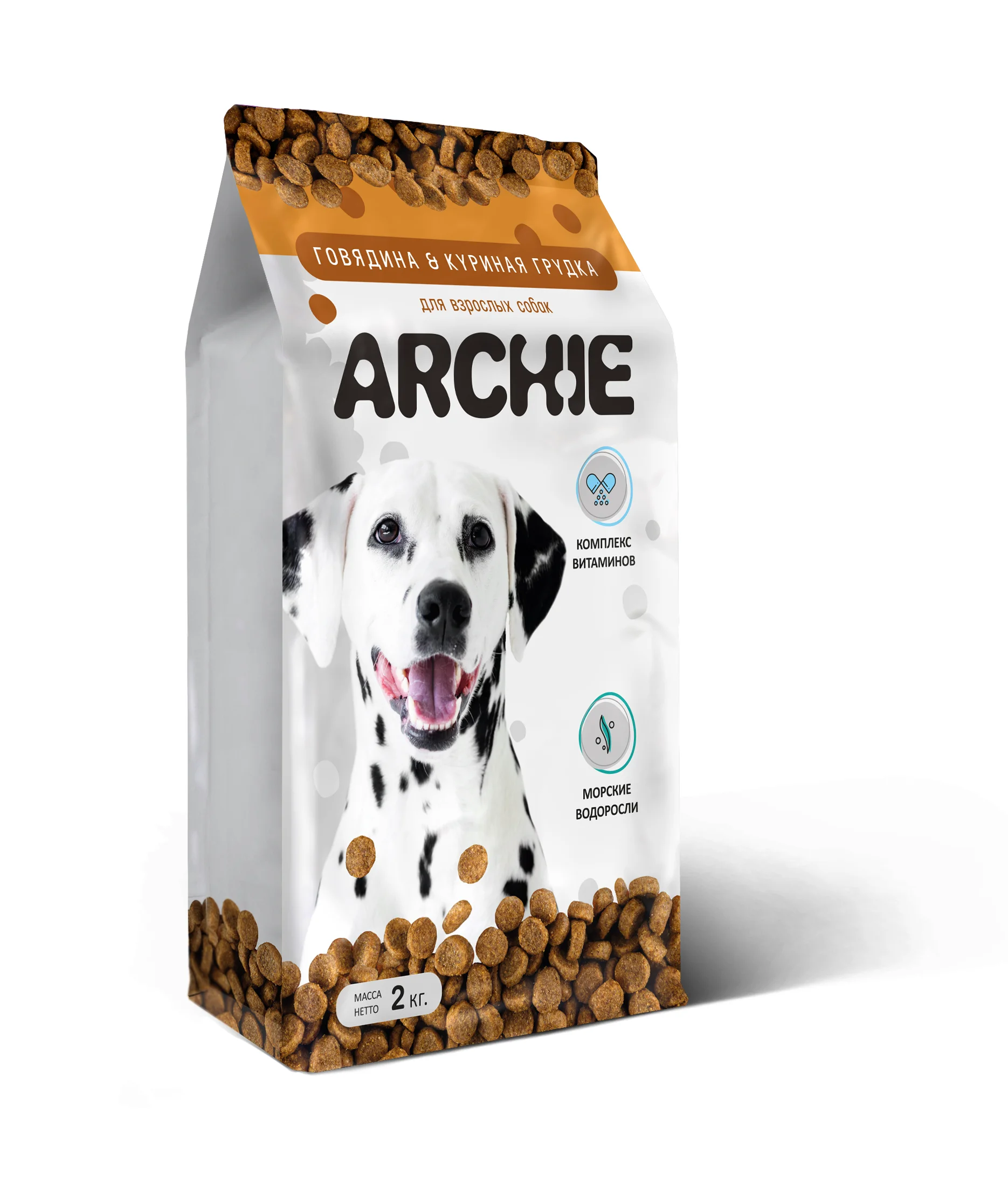 Сухой корм для собак Archie говядина и куриная грудка 2 кг