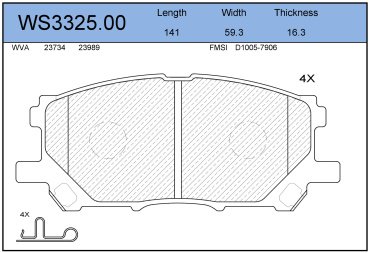 Колодки Jeenice передние WS3325.00 купить,NaN