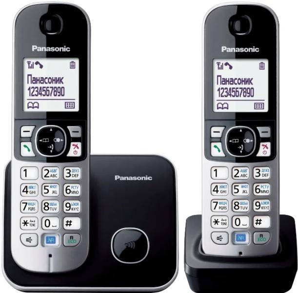 Радиотелефон Panasonic KX-TG6812RUB серебристо-черный
