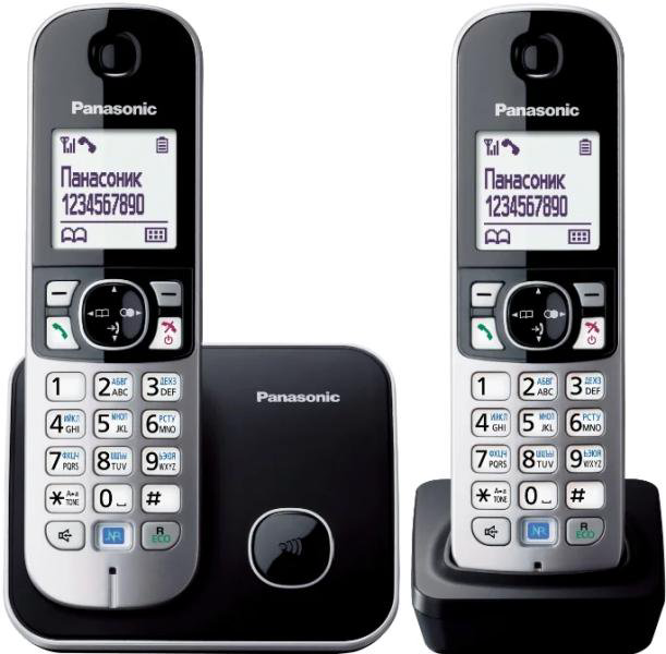 Радиотелефон Panasonic KX-TG6812RUB серебристо-черный купить,53190