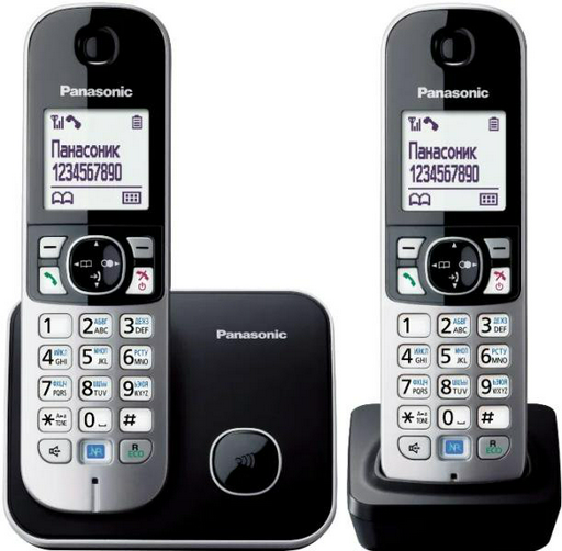 Радиотелефон Panasonic KX-TG6812RUB серебристо-черный