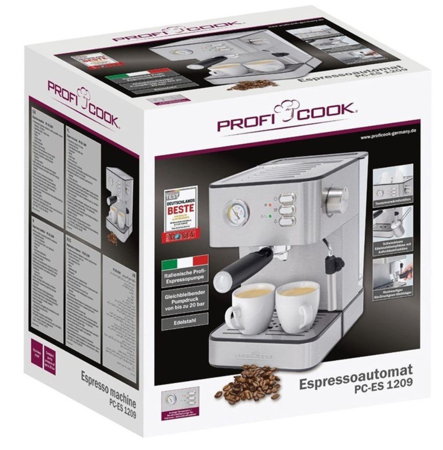 Кофемашина Profi Cook PC-ES1209 серебристая купить,NaN
