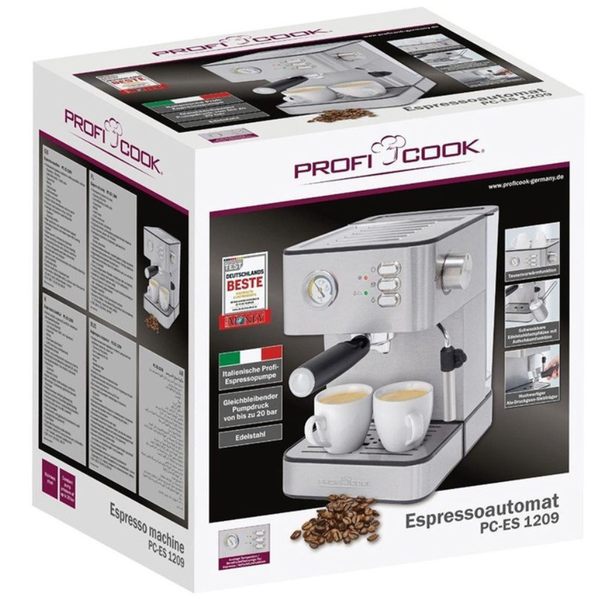 Кофемашина Profi Cook PC-ES1209 серебристая купить,NaN