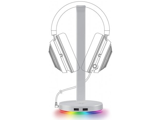 Подставка для наушников Razer Base Station V2 Chroma Mercury белая