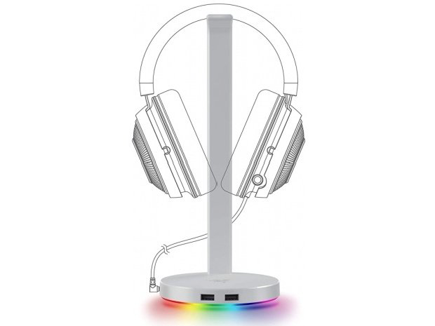Подставка для наушников Razer Base Station V2 Chroma Mercury белая