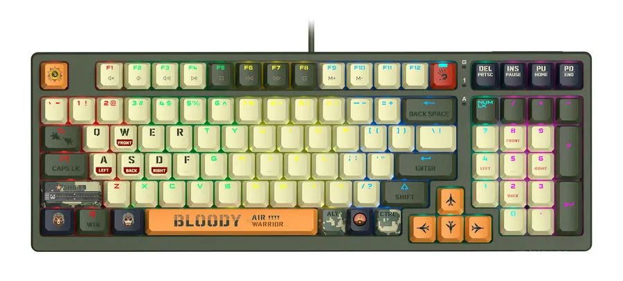 Клавиатура Bloody S98 Aviator зелёная