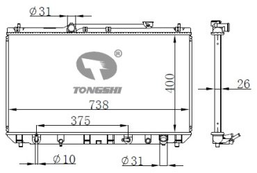 TONGSHI радиатор основной 75004PA16 купить,NaN
