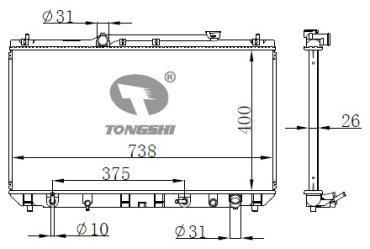 TONGSHI радиатор основной 75004PA16 купить,NaN