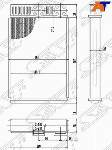 SAT радиатор печки STCH093950 купить,NaN