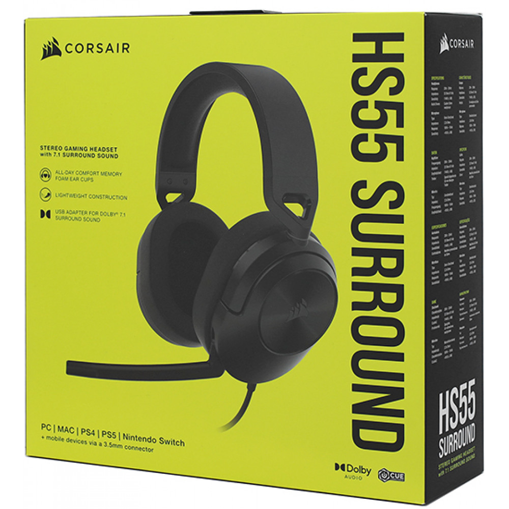 Наушники Corsair HS55 CA-9011265-EU черные купить,NaN