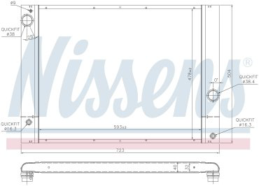 Nissens радиатор охлаждения ДВС 60772 купить,NaN