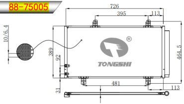 TONGSHI радиатор кондиционера 88-75005 купить,NaN
