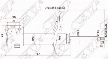 Амортизатор SAT передний ST-MR554614 1 шт
