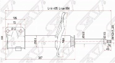 Амортизатор SAT передний ST-MR554614 1 шт