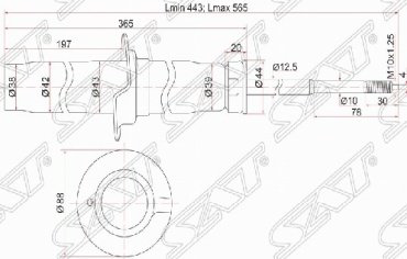 Амортизатор SAT передний ST-51605-S1A-G22 1 шт купить,15400