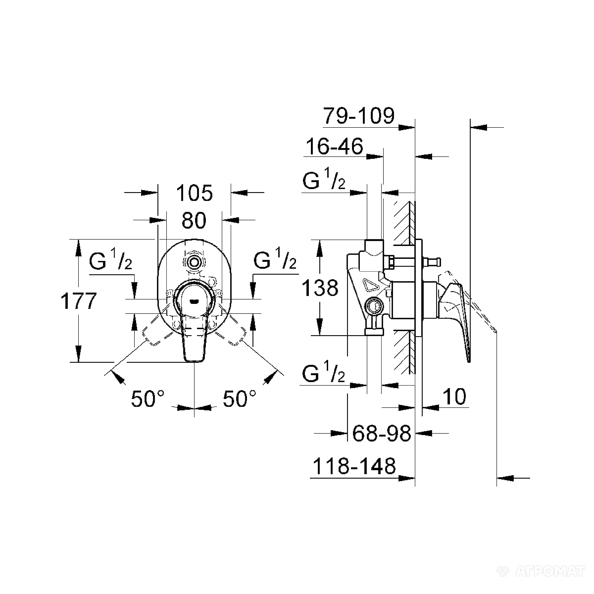 Смеситель Grohe Bau Flow 29045000 хром купить,NaN