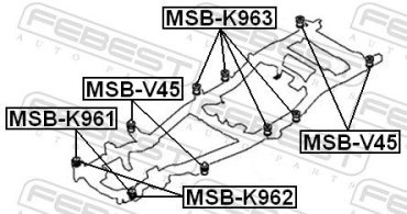FEBEST Опора, Рама Автомобиля MSB-K962 купить,NaN